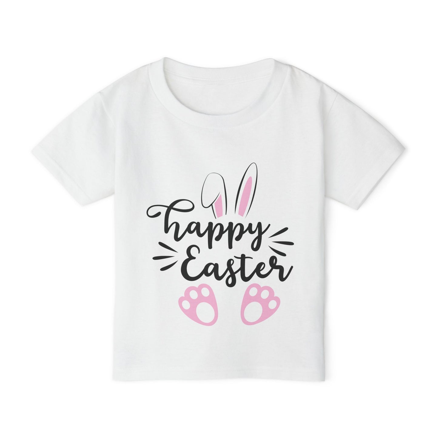 “Happy Easter” – Heavy Cotton Toddler Tee 🐰🌷