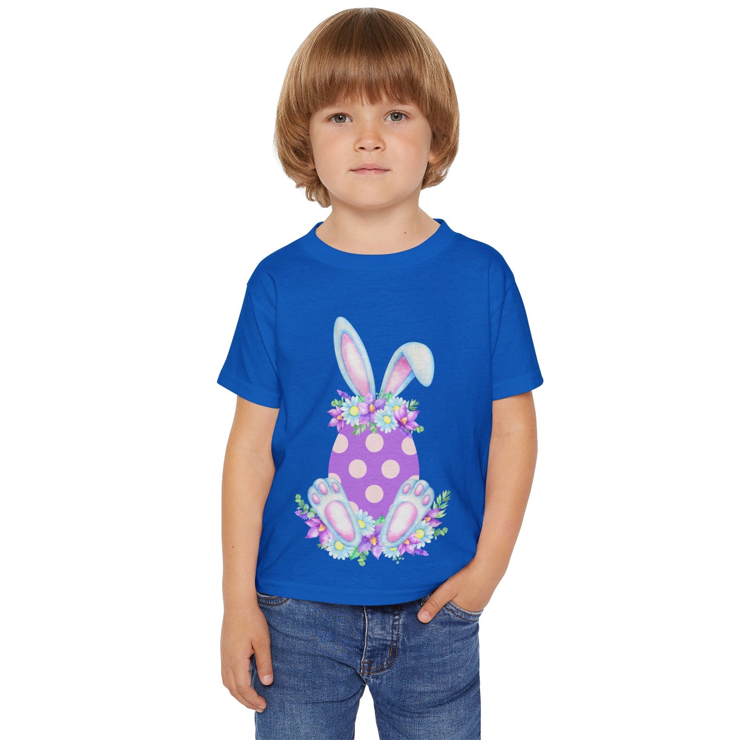 Purple Polka Dot Bunny – Heavy Cotton Toddler Tee 💜🐇