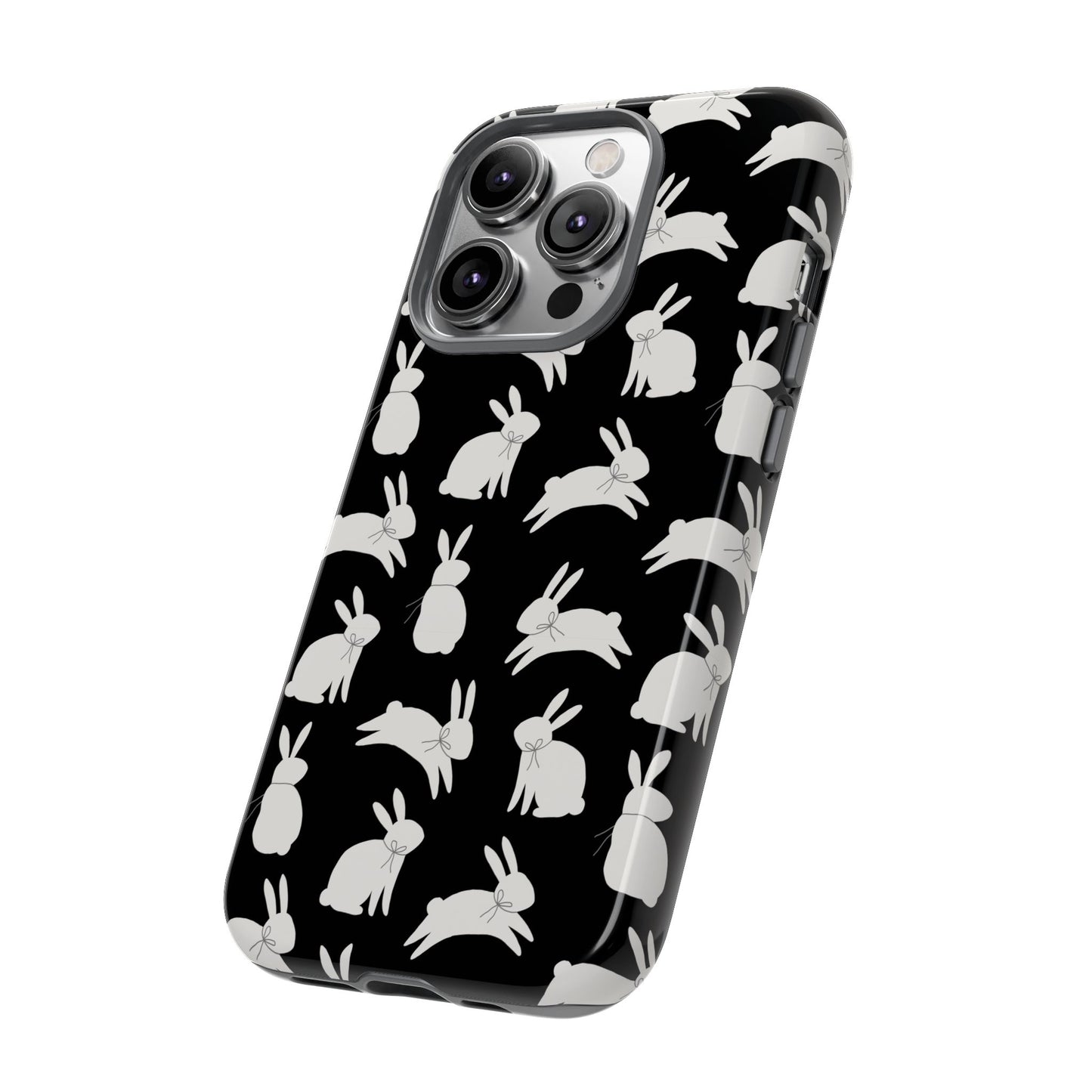 Hop-Proof Style – Bunny Pattern Tough Phone Case 🖤🐰