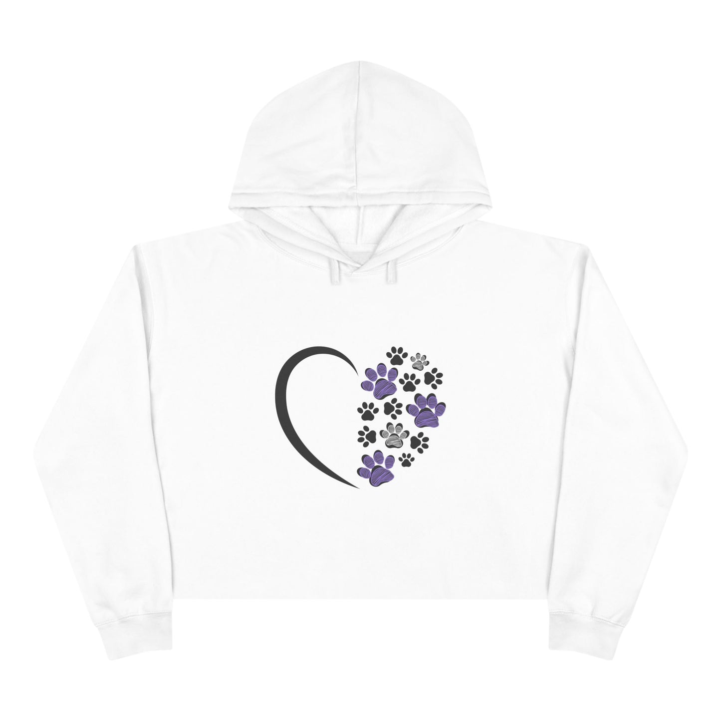 "Purple Heart & Paws" Cropped Hoodie