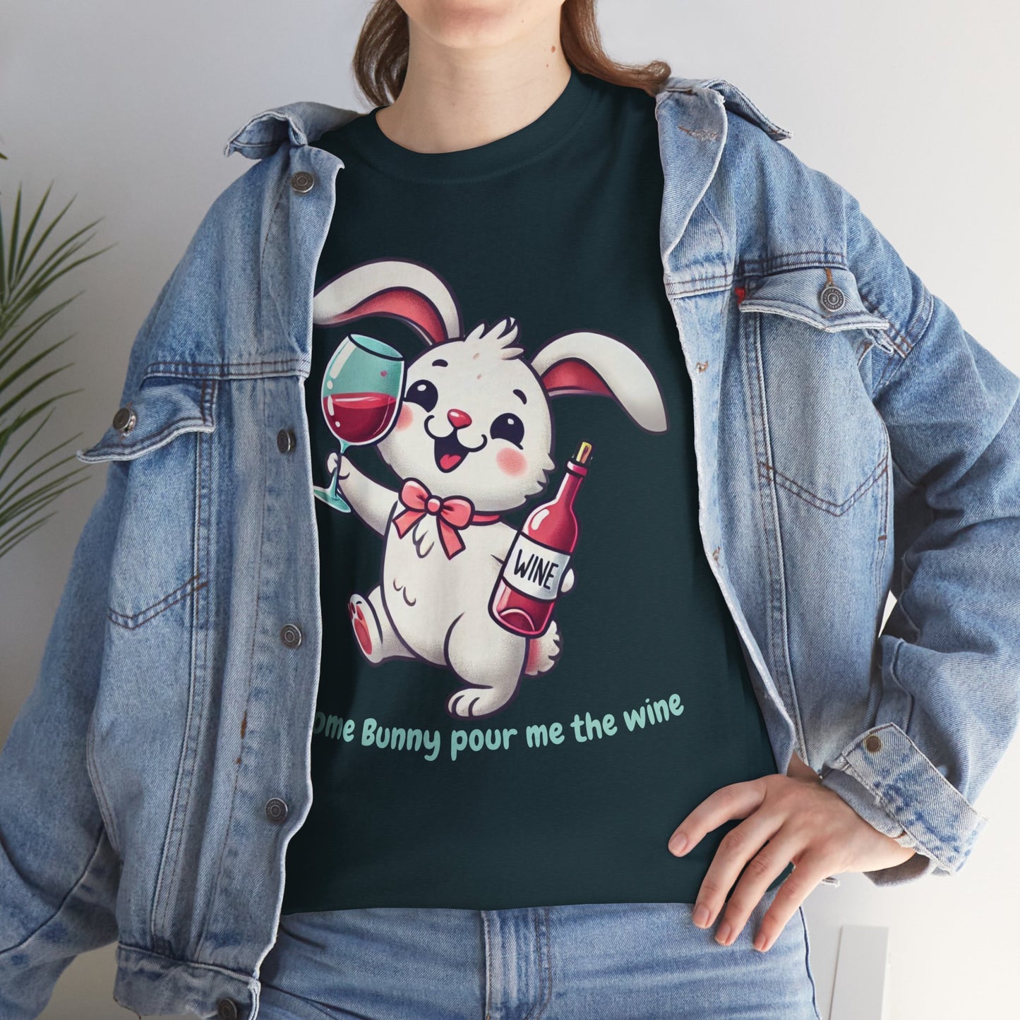 Some Bunny Pour Me the Wine – Unisex Heavy Cotton Tee 🐰🍷