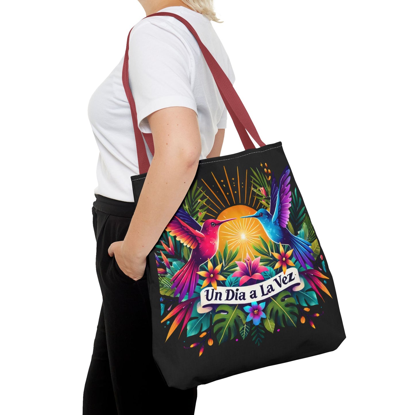 "Un Día a La Vez" Vibrant Midnight Tote Bag