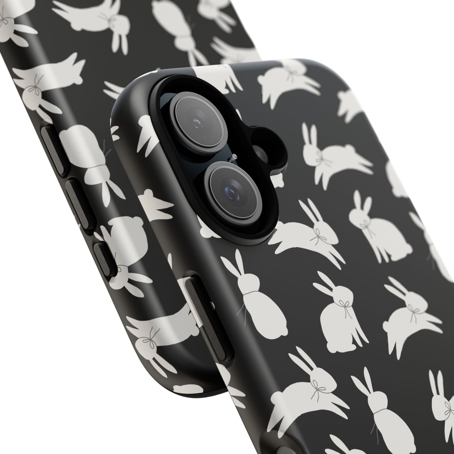 Hop-Proof Style – Bunny Pattern Tough Phone Case 🖤🐰