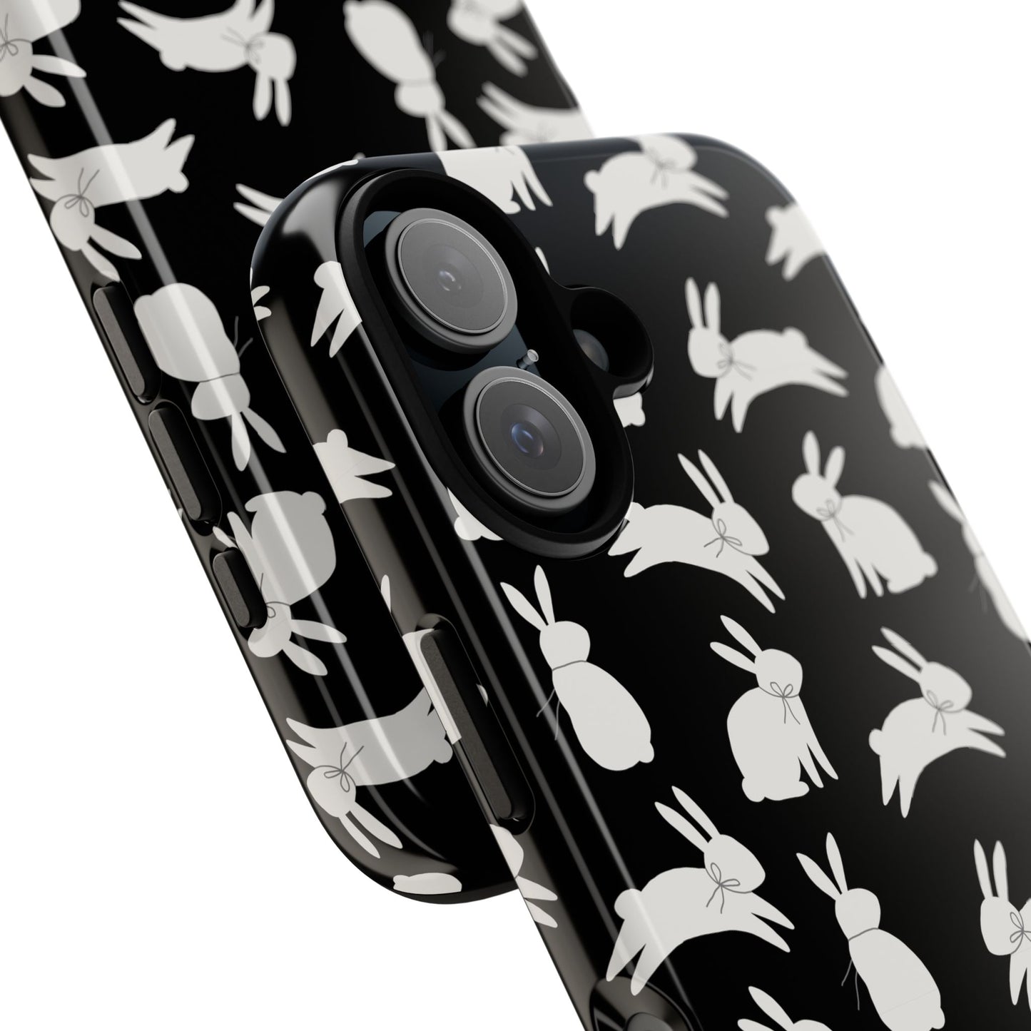 Hop-Proof Style – Bunny Pattern Tough Phone Case 🖤🐰