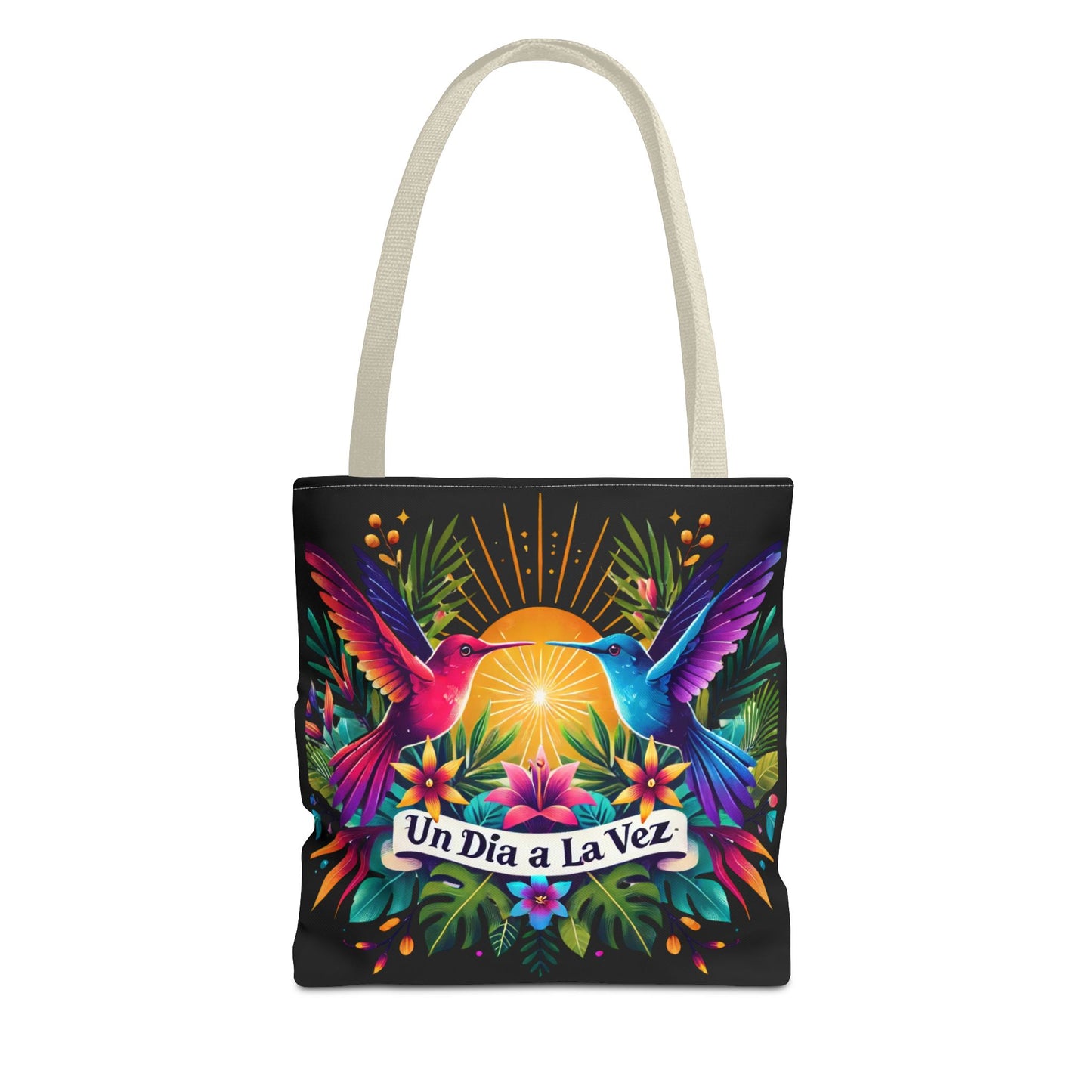 "Un Día a La Vez" Vibrant Midnight Tote Bag