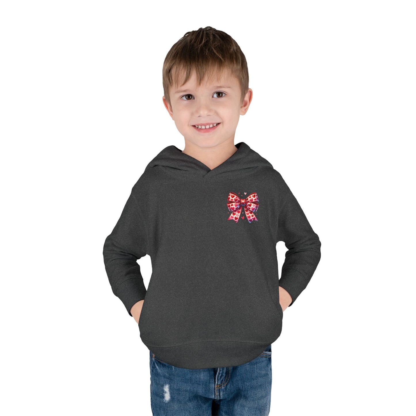 "Tied with Love" Heart Bow Toddler Hoodie