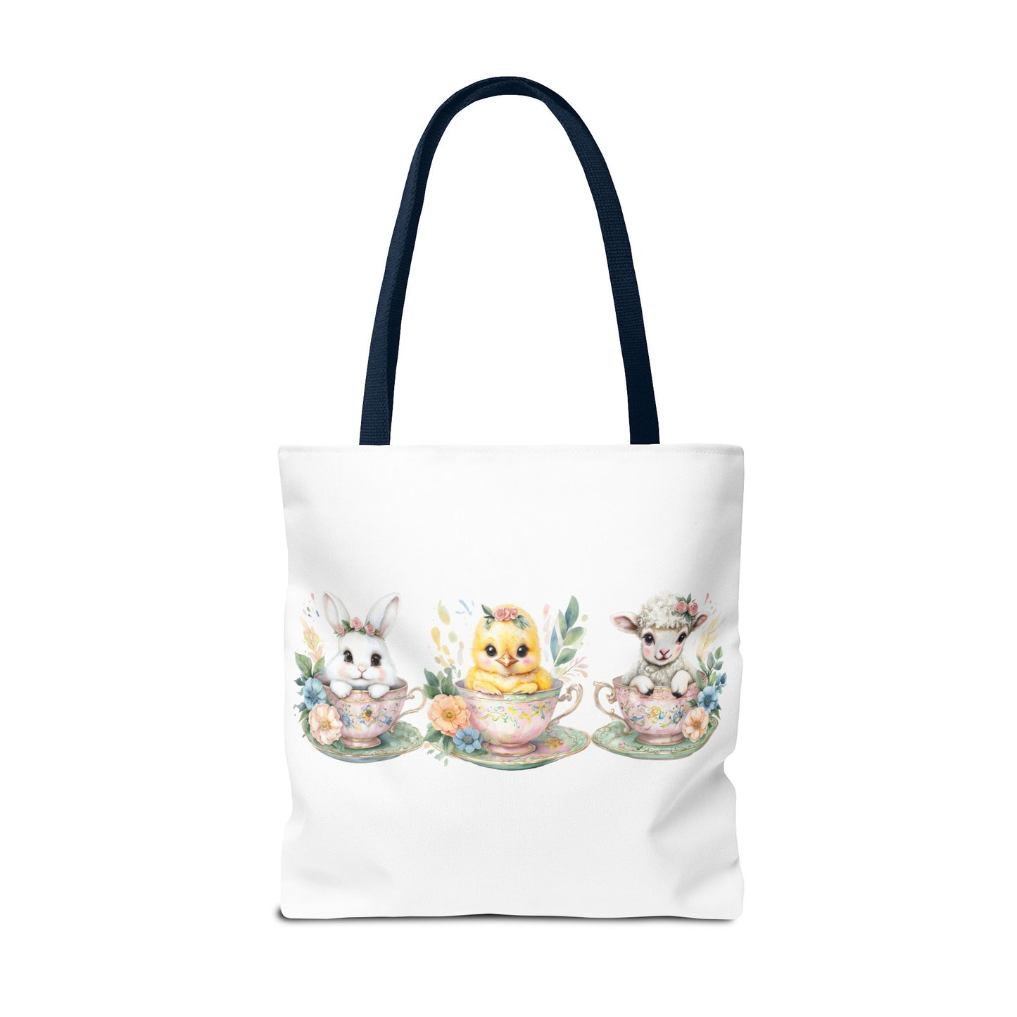 “Springtime Sippers” – Easter Teacup Cuties Tote Bag 🐰🐣🐑