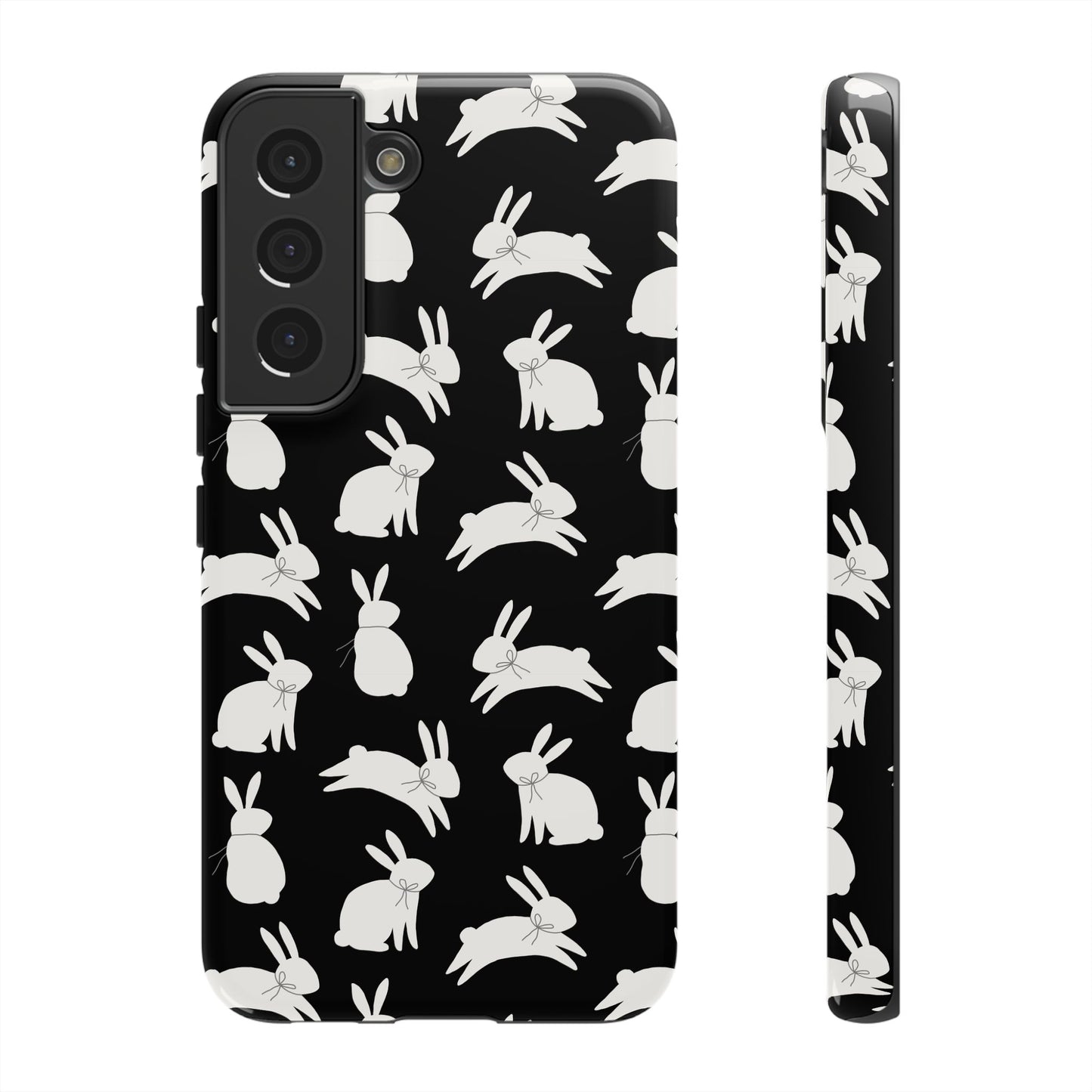 Hop-Proof Style – Bunny Pattern Tough Phone Case 🖤🐰