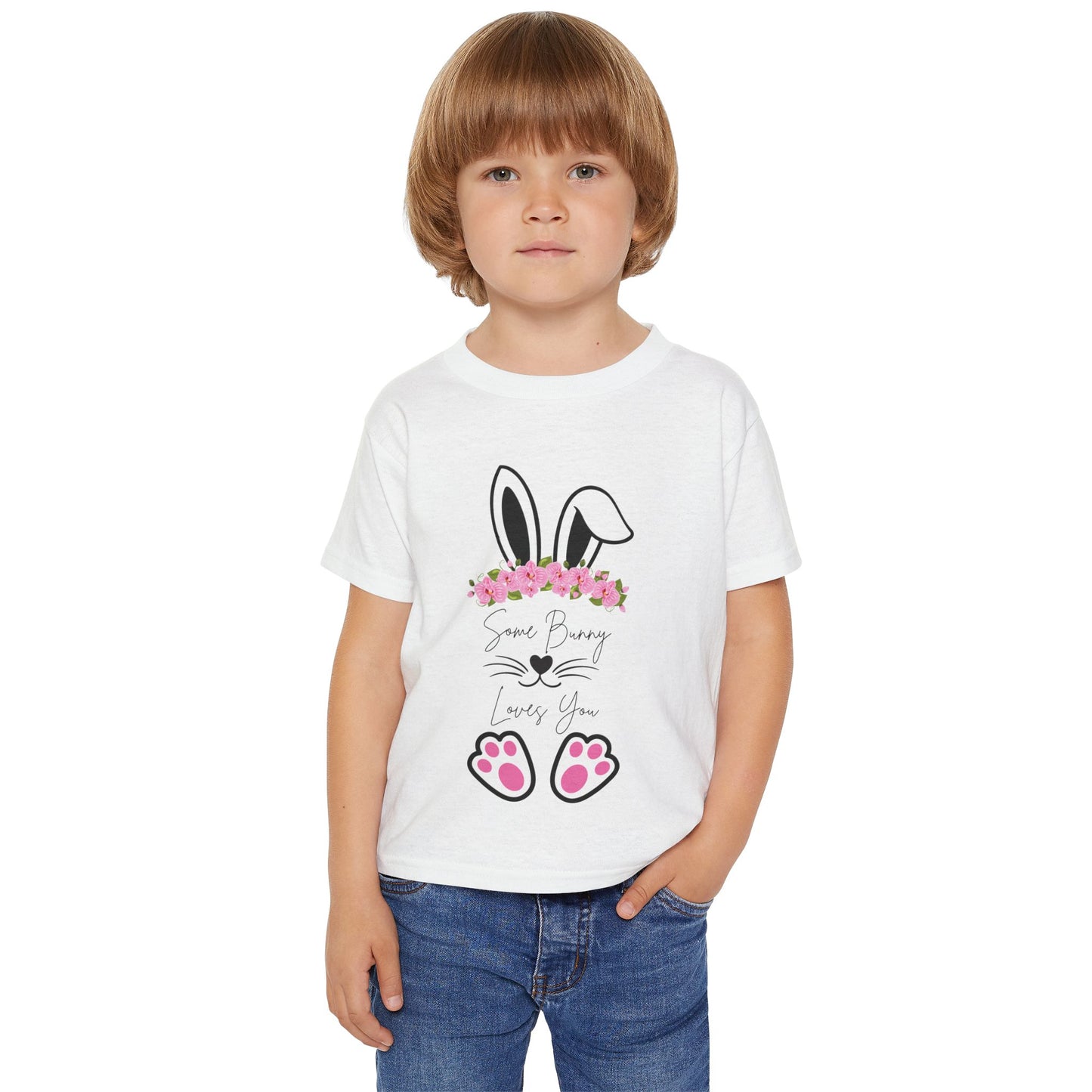 “Some Bunny Loves You” – Toddler Heavy Cotton™ Tee 🐾💗