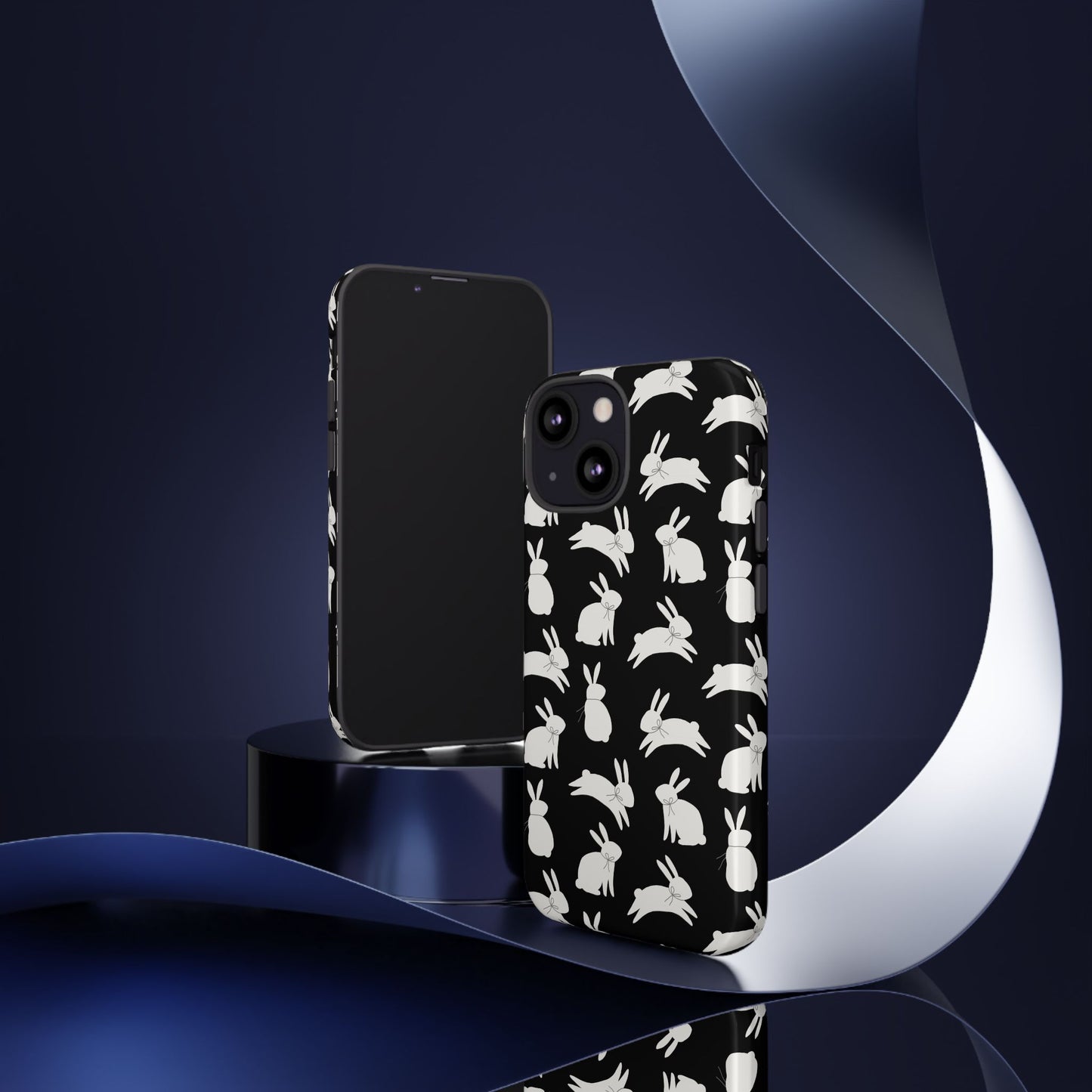 Hop-Proof Style – Bunny Pattern Tough Phone Case 🖤🐰