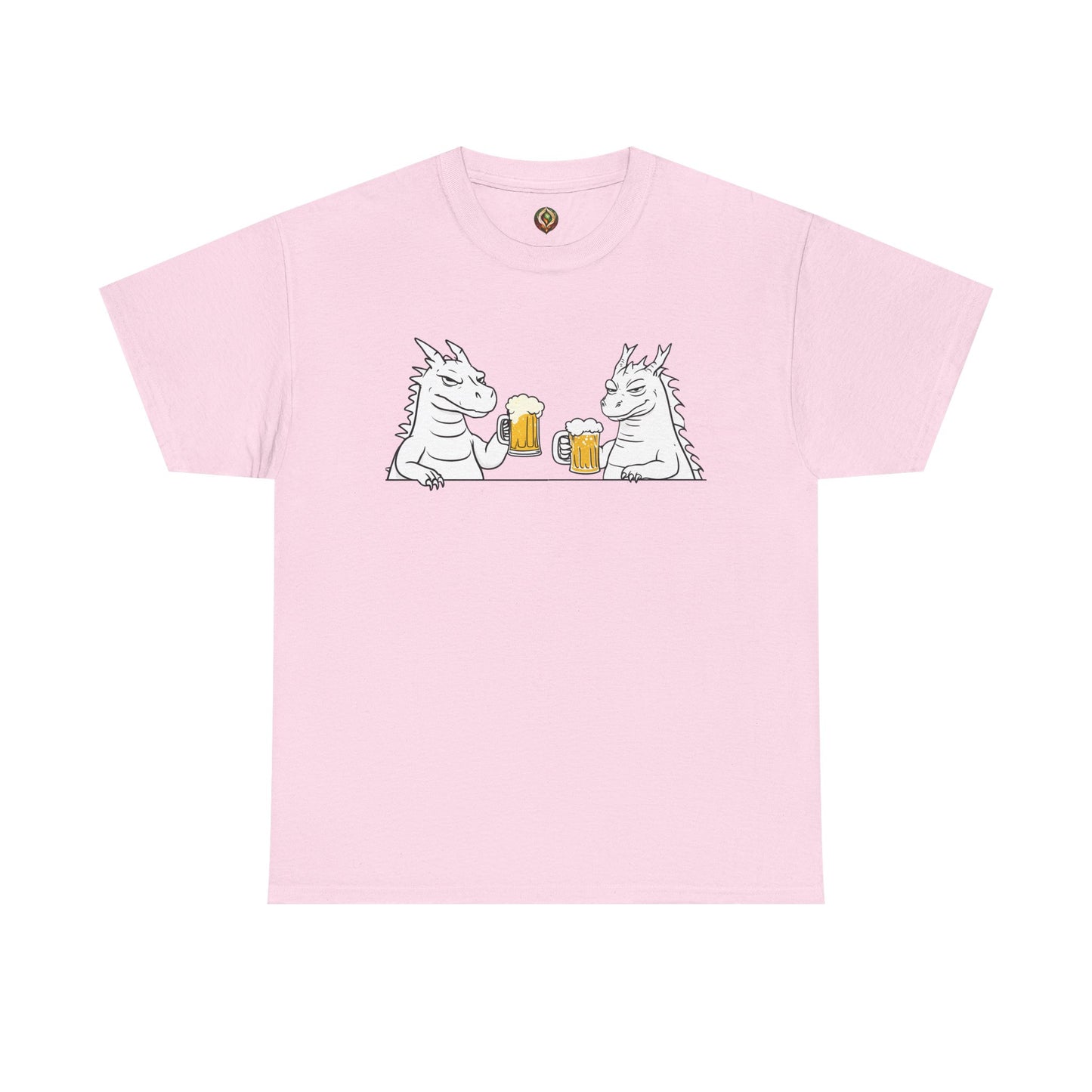 Cheers, Dragons! Unisex Heavy Cotton Tee – Mythical Beasts & Beer Bliss 🍻🐉